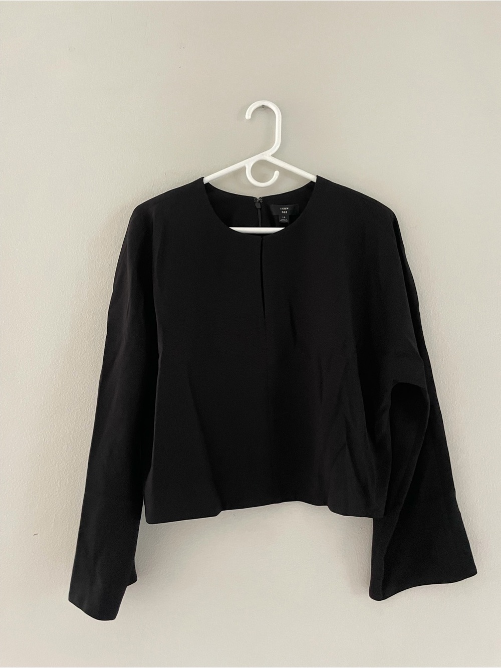 J. Crew 365 Black Long-Sleeve Crewneck Blouse